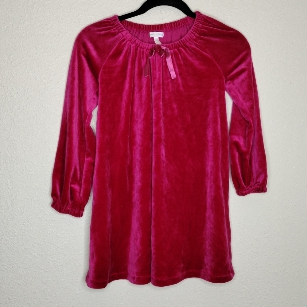 Garnet Hill Kids Pink Velvet Long Sleeve Dress Size 8